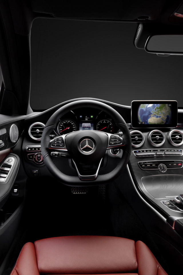 Das Mercedes Benz C250 AMG W205 2014 Luxury Interior Wallpaper 640x960