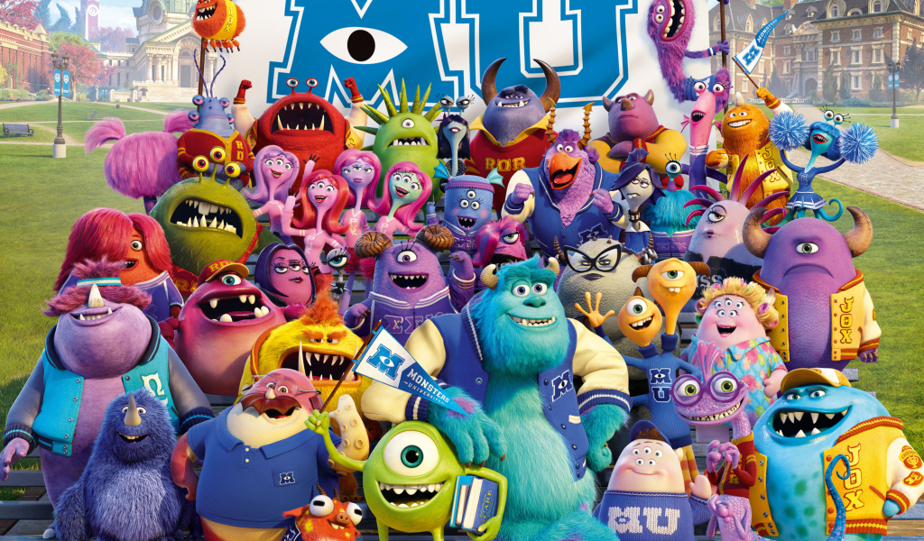 Monsters University Pixar wallpaper 1024x600