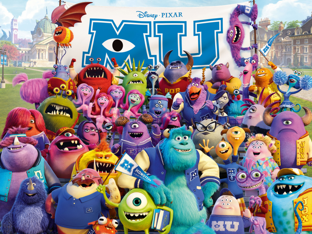Fondo de pantalla Monsters University Pixar 1024x768