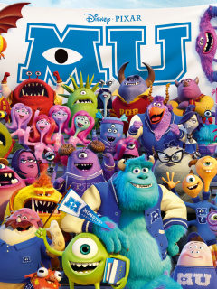 Fondo de pantalla Monsters University Pixar 240x320