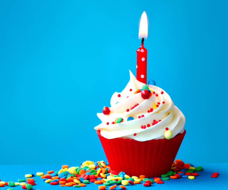 Fondo de pantalla Happy Birthday Cupcake 960x800