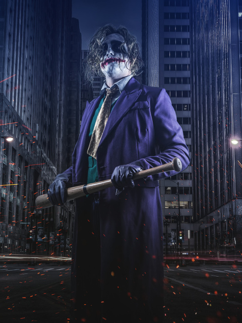 Das Joker Cosplay Wallpaper 480x640