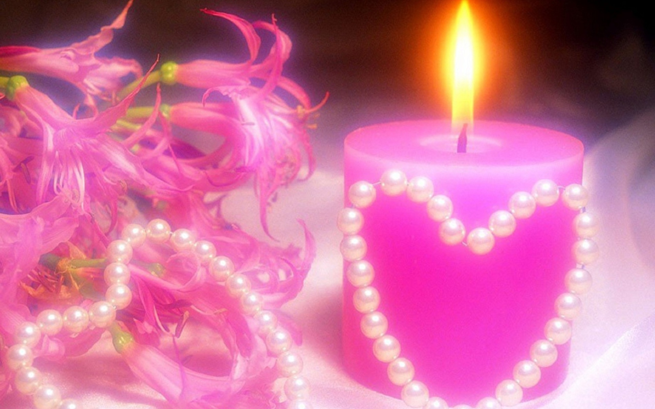 Fondo de pantalla Heart Candle 1280x800