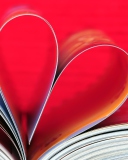 Fondo de pantalla Book Pages Form A Heart 128x160