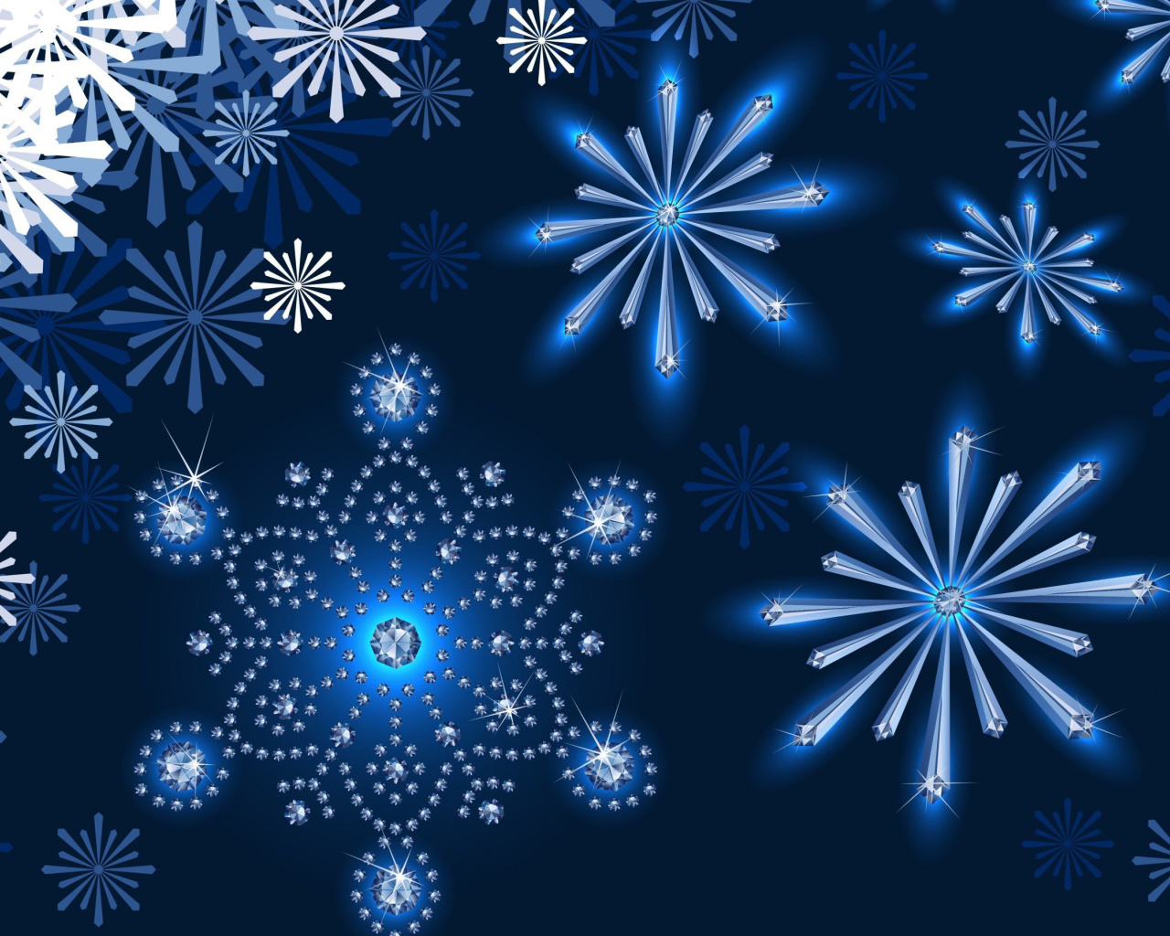 Das Snowflakes Ornament Wallpaper 1280x1024