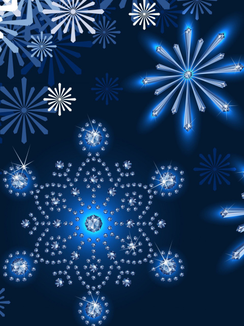 Das Snowflakes Ornament Wallpaper 480x640
