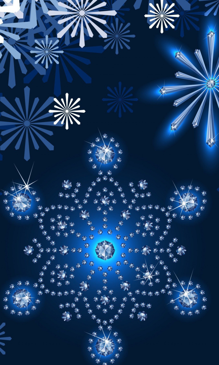 Das Snowflakes Ornament Wallpaper 768x1280
