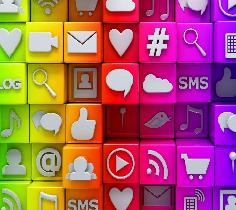 Screenshot №1 pro téma Social  Media Icons: SMS, Blog 960x854