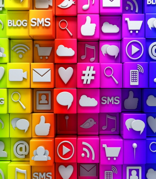 Social  Media Icons: SMS, Blog - Obrázkek zdarma pro 128x160