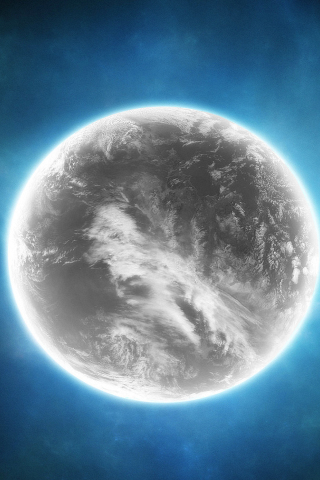 Fondo de pantalla Gray Planet 640x960