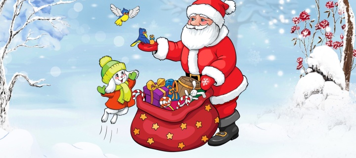 Das Santa Claus And The Christmas Adventure Wallpaper 720x320