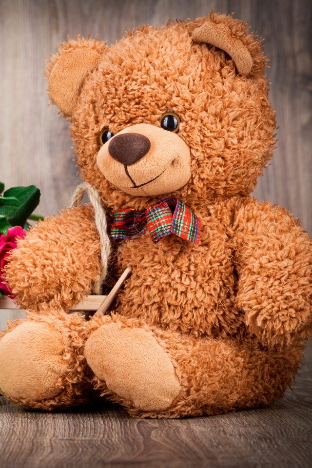 Fondo de pantalla Valentines Day Teddy Bear with Gift 640x960