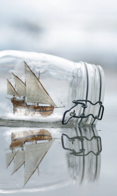 Toy Ship In Bottle wallpaper 240x400