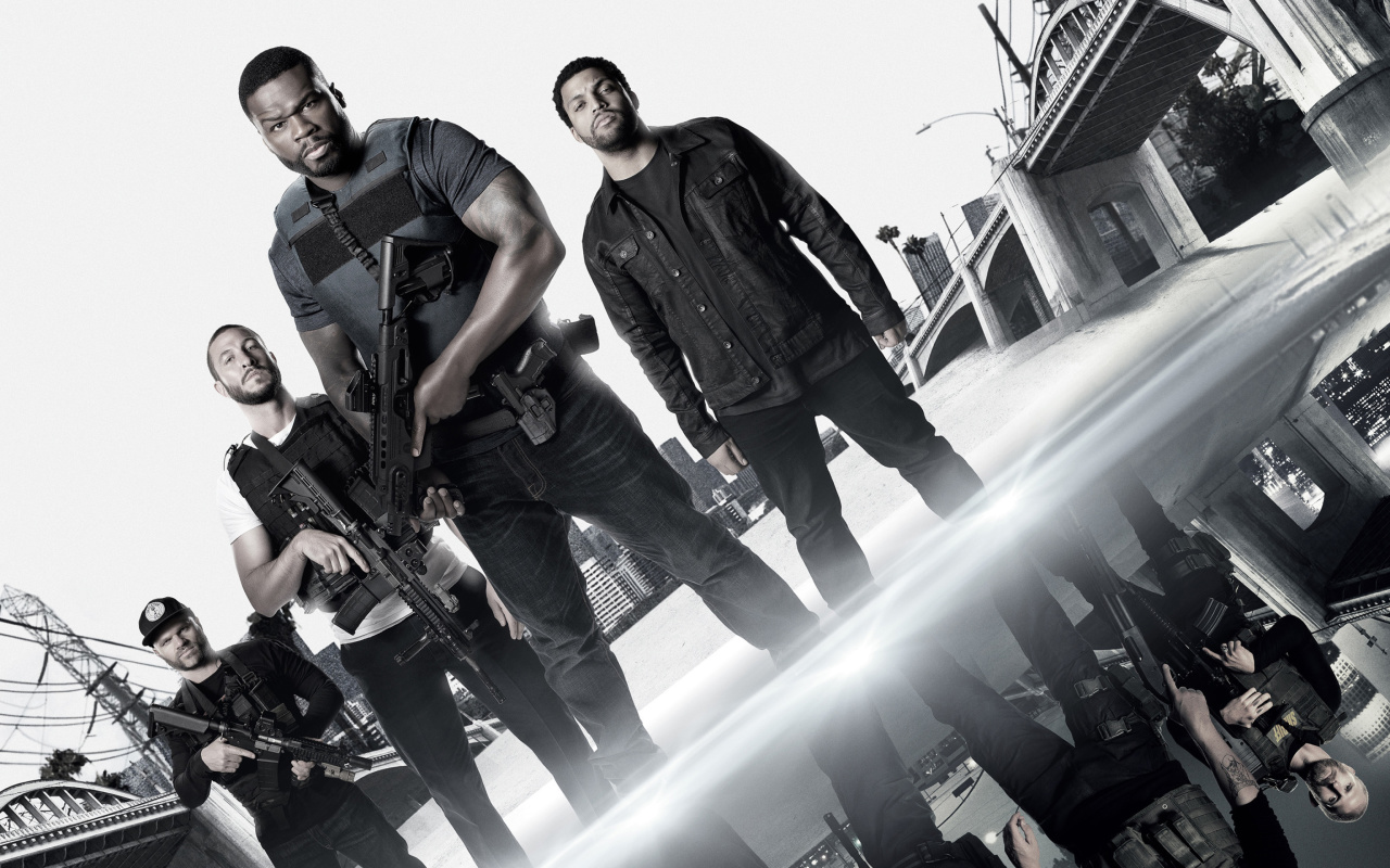 Fondo de pantalla Den of Thieves movie with 50 Cent, Oshea Jackson, Jr Pablo Schreiber 1280x800