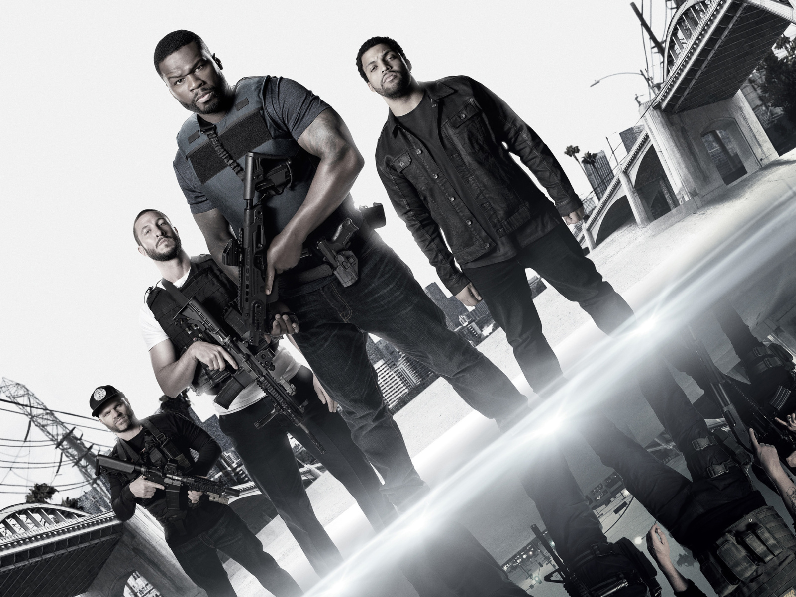 Sfondi Den of Thieves movie with 50 Cent, Oshea Jackson, Jr Pablo Schreiber 1600x1200