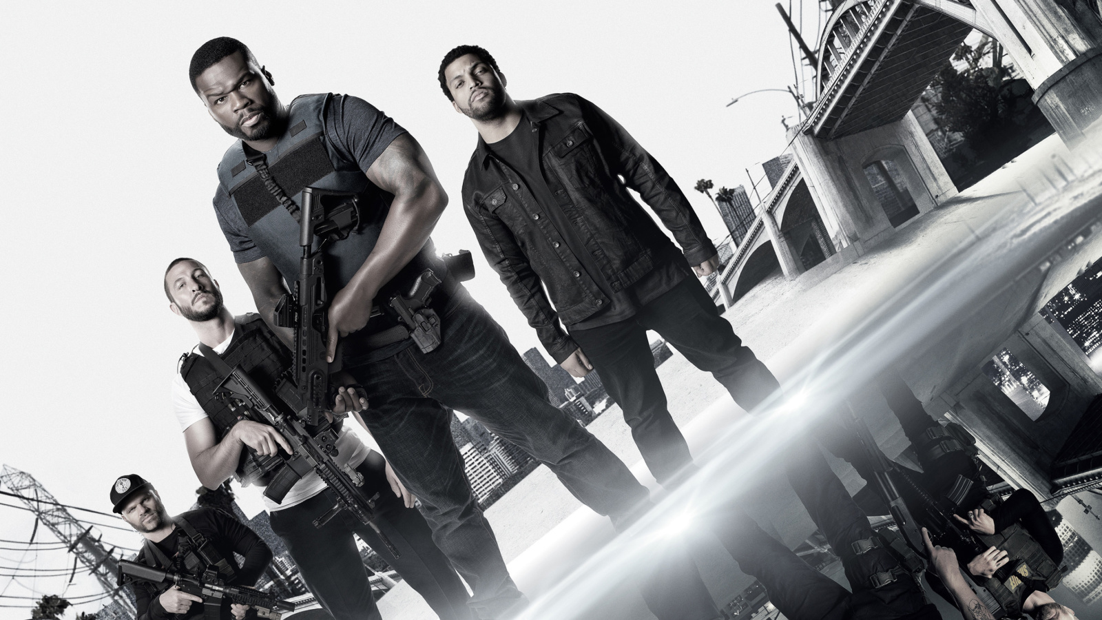 Fondo de pantalla Den of Thieves movie with 50 Cent, Oshea Jackson, Jr Pablo Schreiber 1600x900