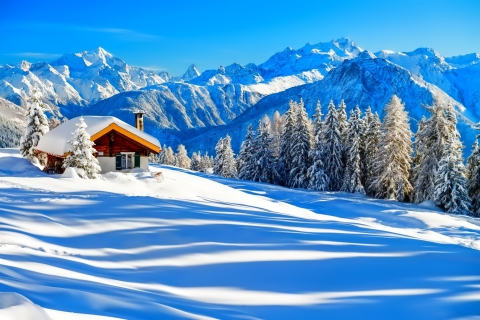 Das Switzerland Alps in Winter Wallpaper 480x320