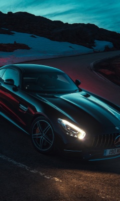 Обои Mercedes Benz AMG GT Roadster in Night 240x400
