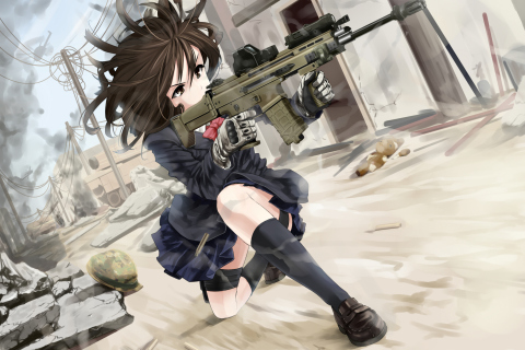 Screenshot №1 pro téma Anime Warrior Girl 480x320