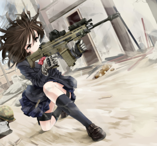 Anime Warrior Girl - Obrázkek zdarma pro 1024x1024
