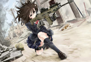 Anime Warrior Girl - Obrázkek zdarma 