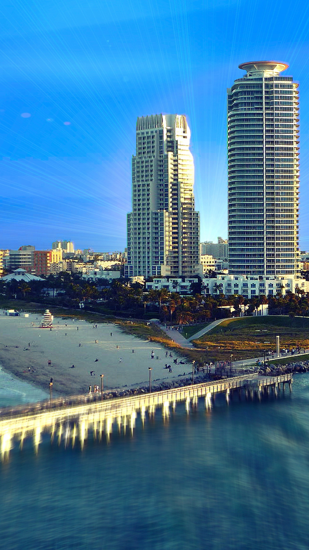 Miami Beach with Hotels wallpaper 1080x1920