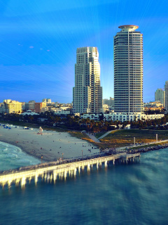Обои Miami Beach with Hotels 240x320