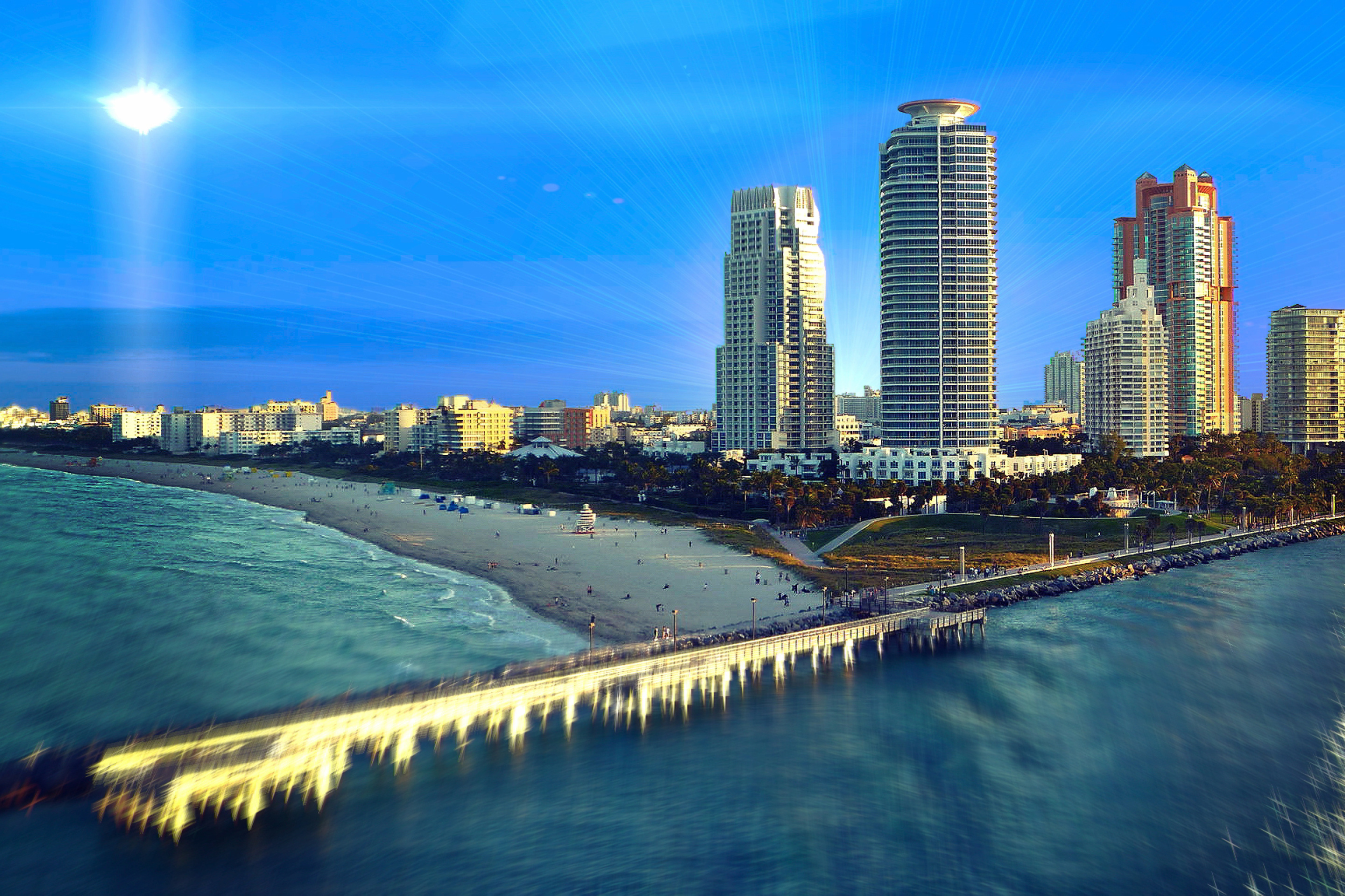 Fondo de pantalla Miami Beach with Hotels 2880x1920