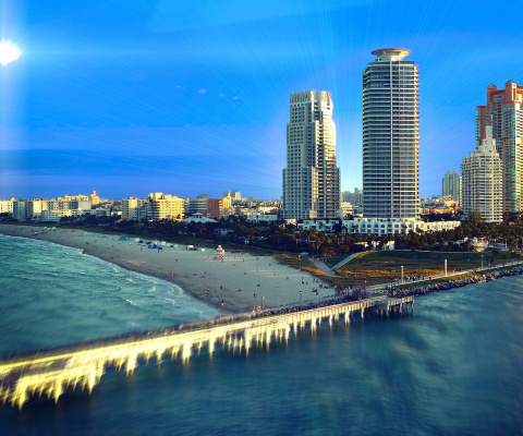 Fondo de pantalla Miami Beach with Hotels 480x400