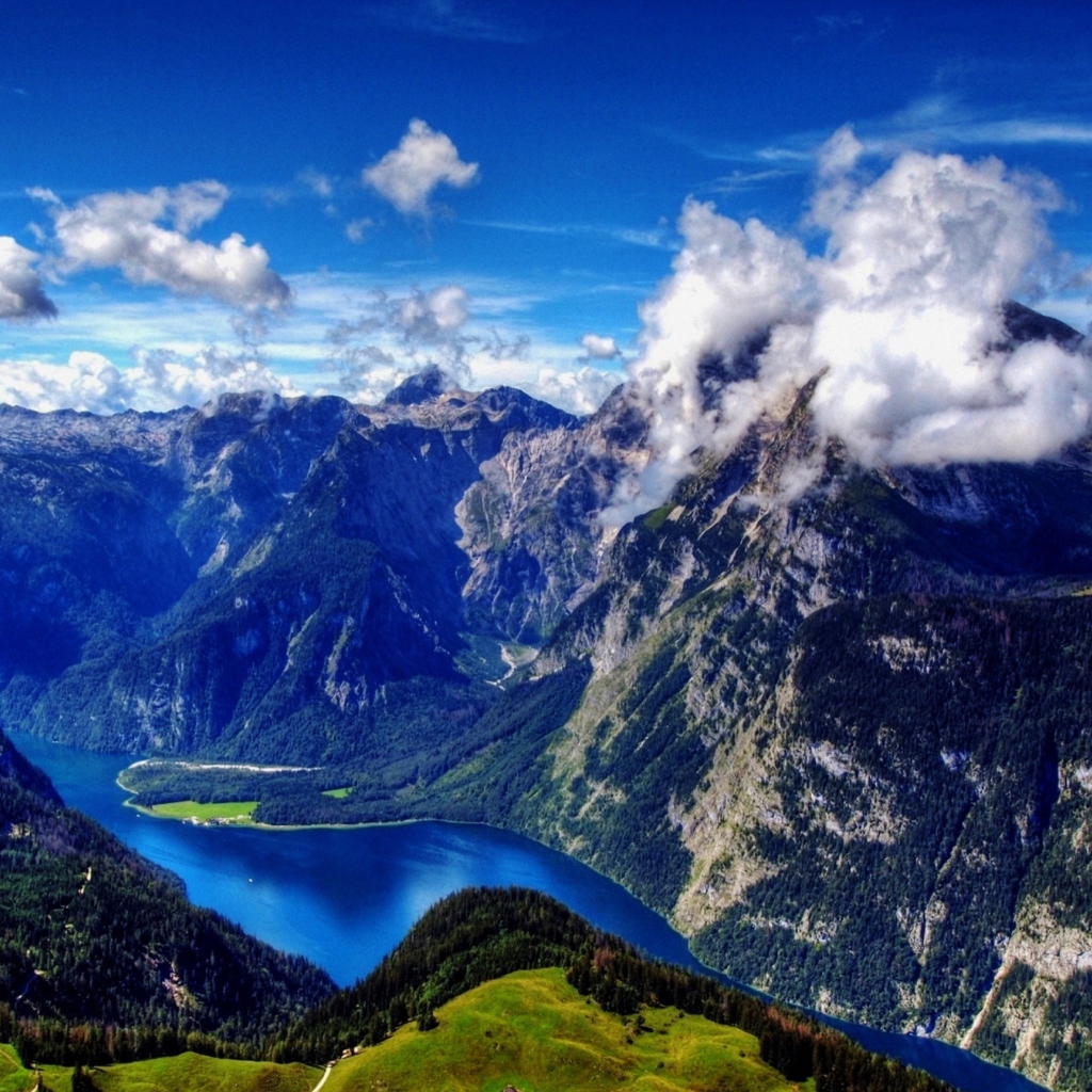 Fondo de pantalla Konigssee, Berchtesgaden, Germany 1024x1024