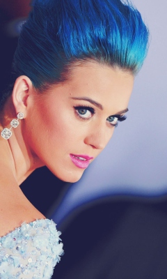 Das Katy Perry Blue Hair Wallpaper 240x400