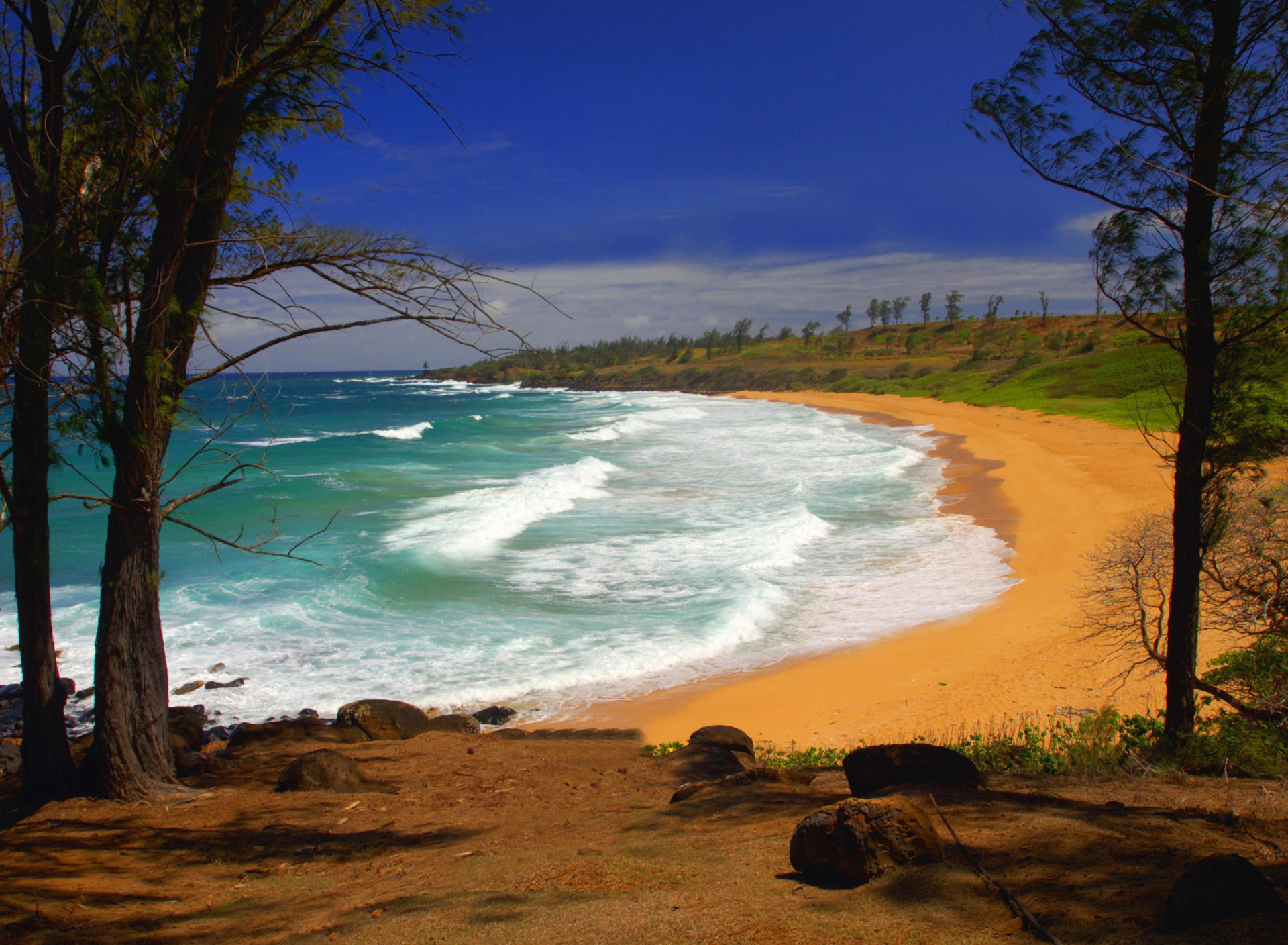 Обои Donkey Beach on Hawaii 1920x1408