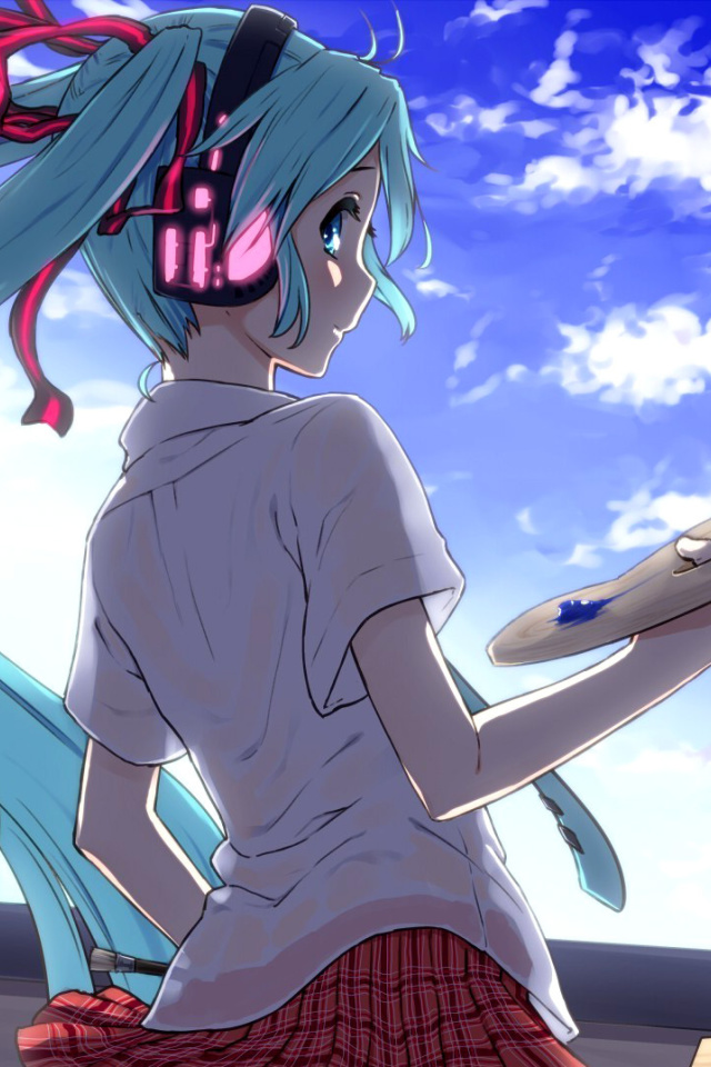 Hatsune Miku, Vocaloid wallpaper 640x960