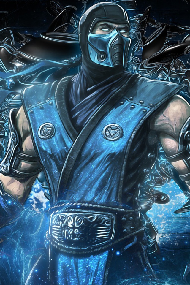 Das Mortal kombat, Sub zero Wallpaper 640x960