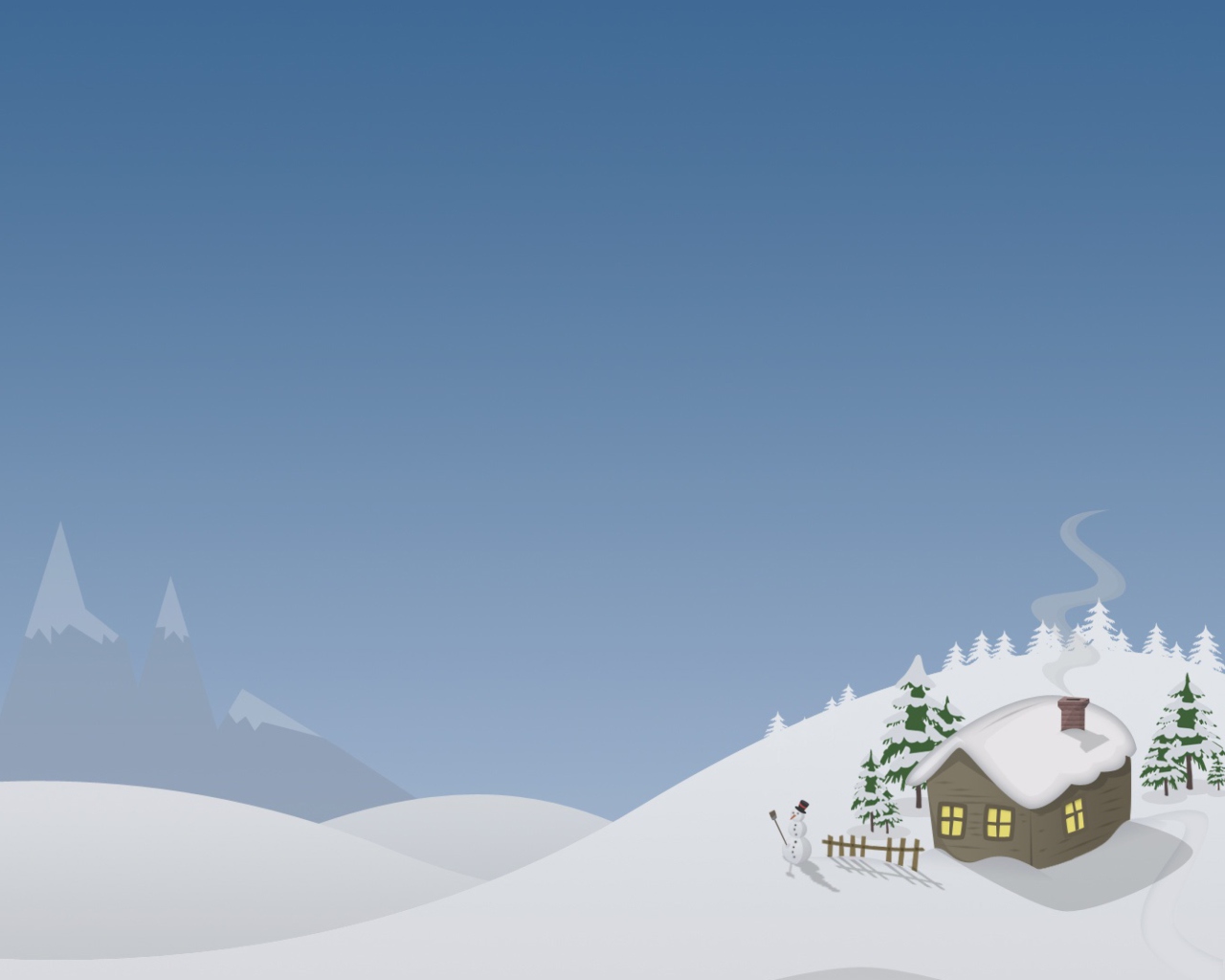 Fondo de pantalla Winter House Drawing 1280x1024