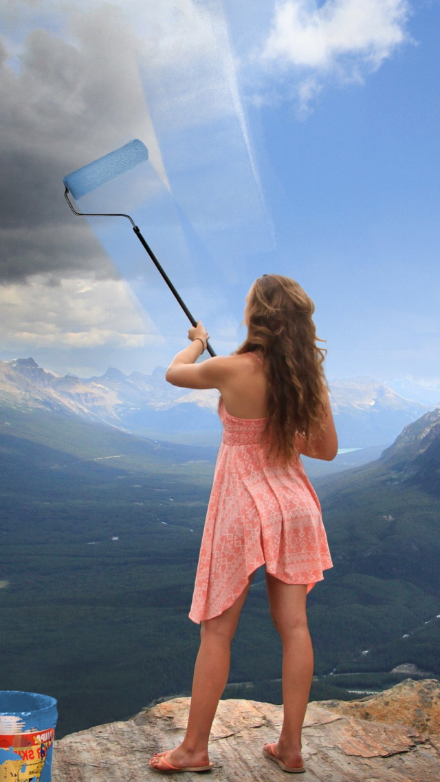 Sky washing in mountains wallpaper 640x1136