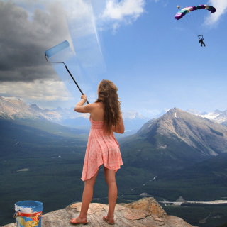 Kostenloses Sky washing in mountains Wallpaper für iPad