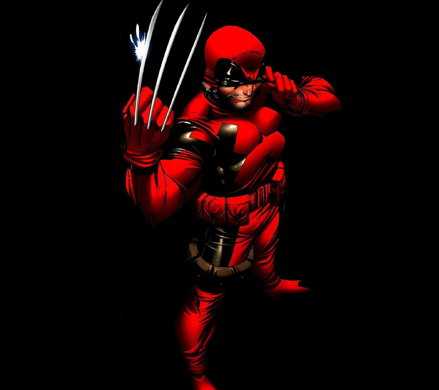 Das Wolverine in Red Costume Wallpaper 1440x1280