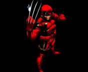 Das Wolverine in Red Costume Wallpaper 176x144