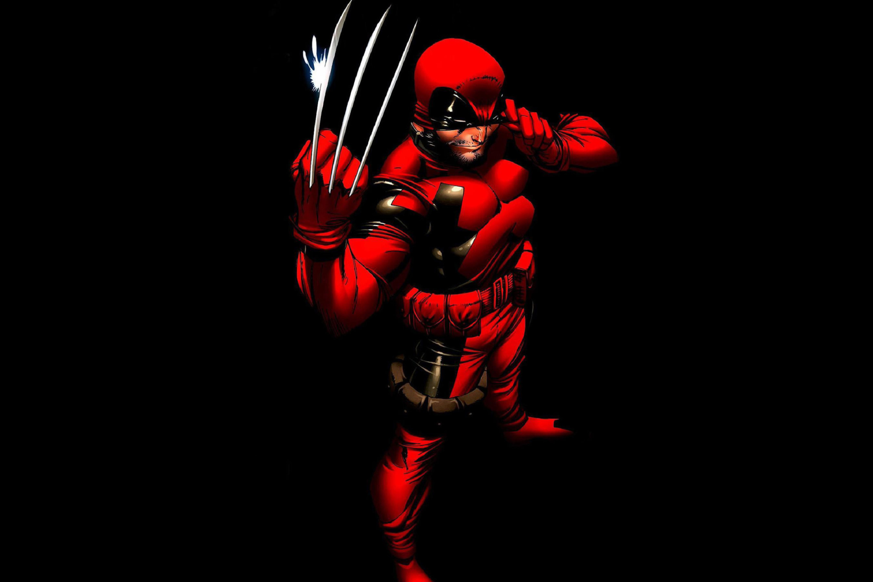 Das Wolverine in Red Costume Wallpaper 2880x1920