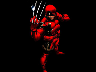 Wolverine in Red Costume wallpaper 320x240