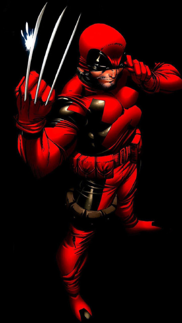Das Wolverine in Red Costume Wallpaper 360x640