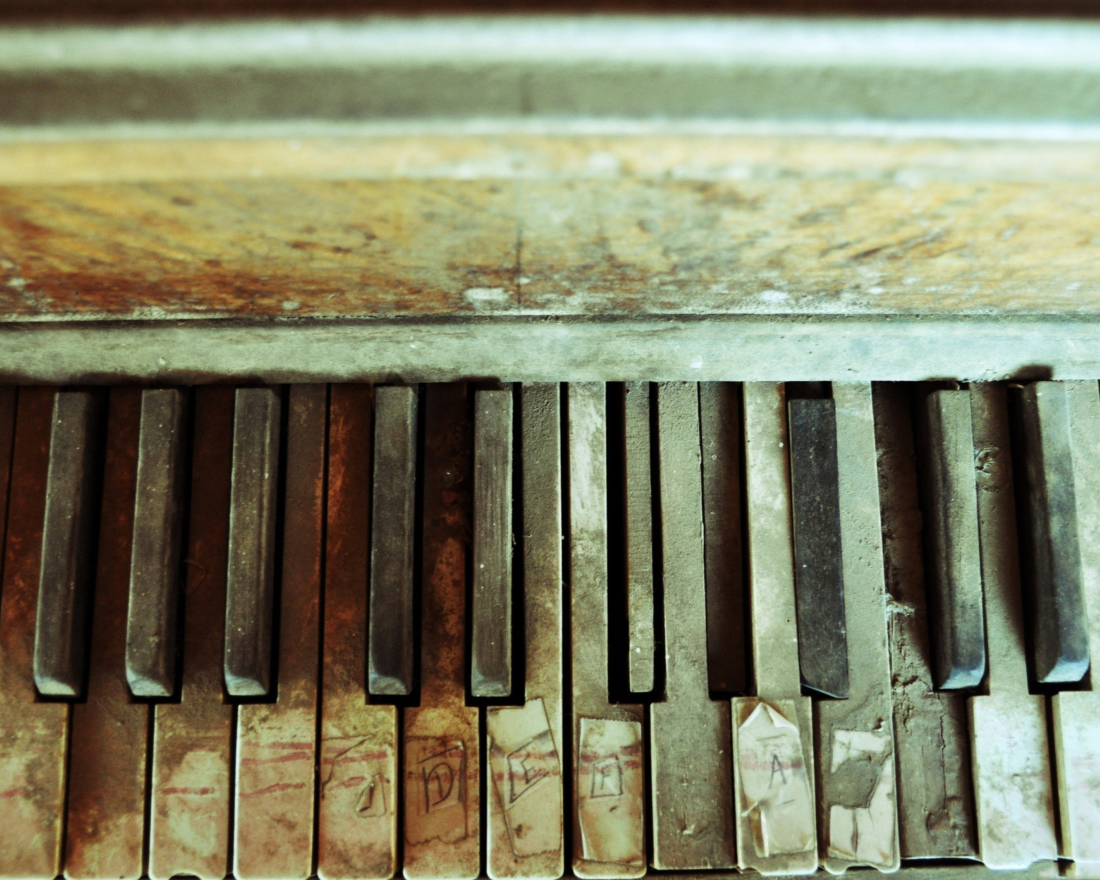 Обои Old Piano Keyboard 1600x1280