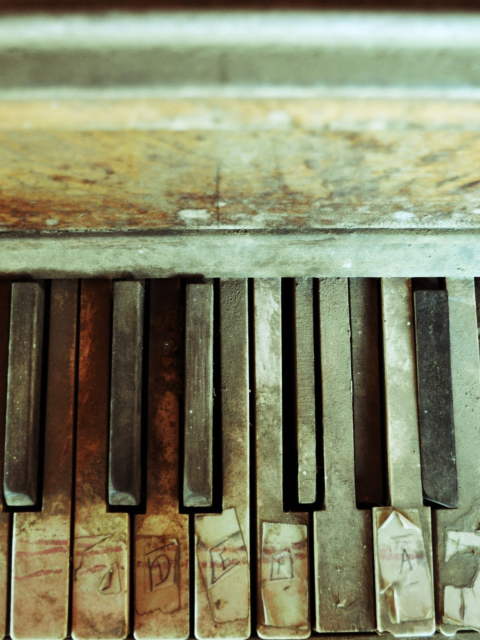 Das Old Piano Keyboard Wallpaper 480x640