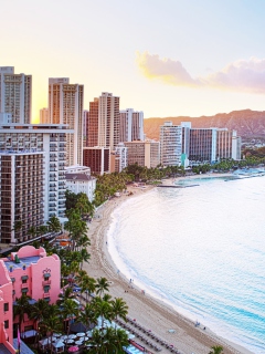 Fondo de pantalla Waikiki Beach Hawaii 240x320