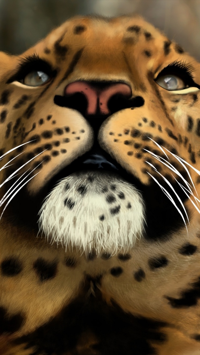 Das Leopard Art Picture Wallpaper 640x1136