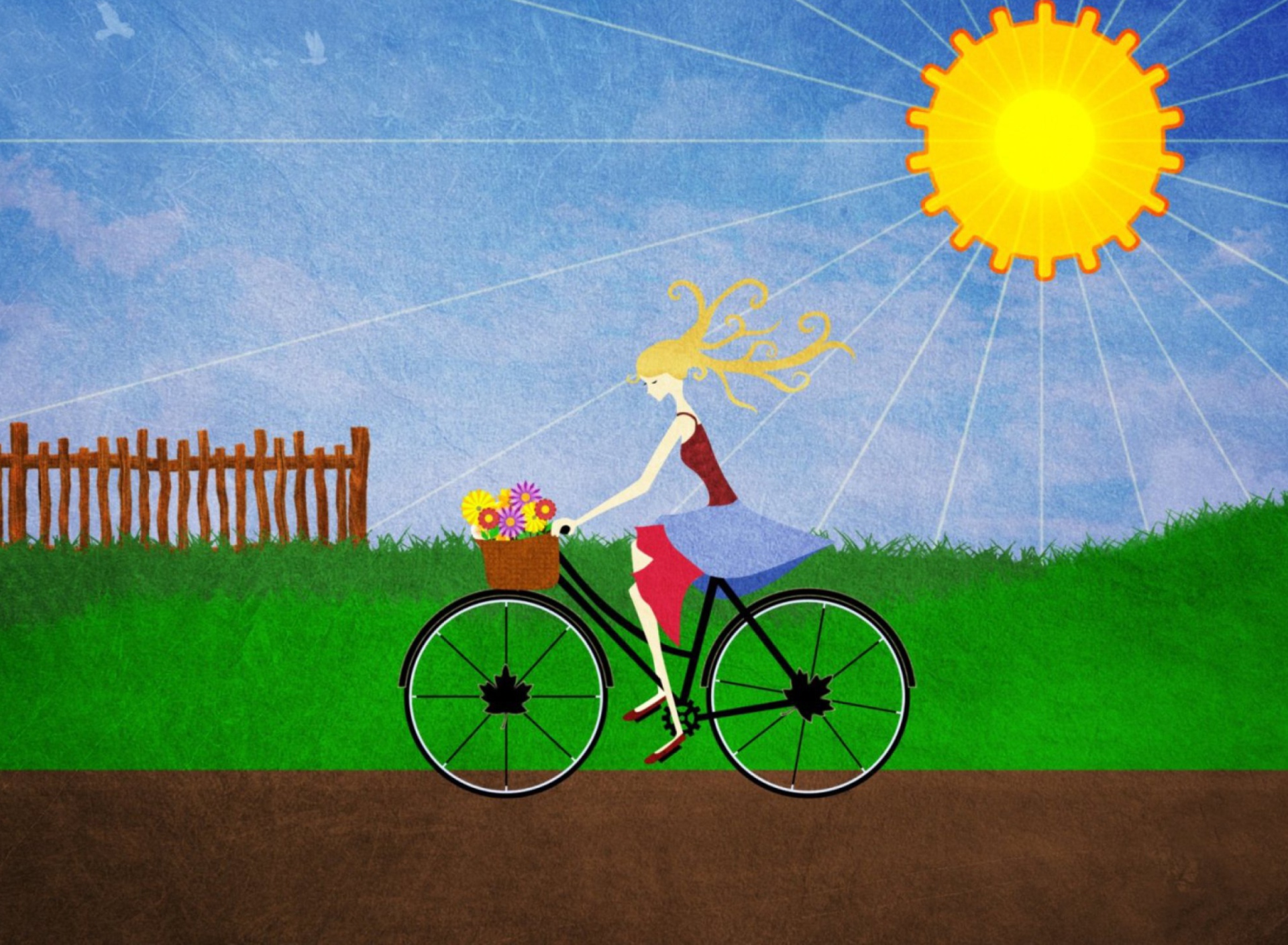 Обои Her Bicycle 1920x1408