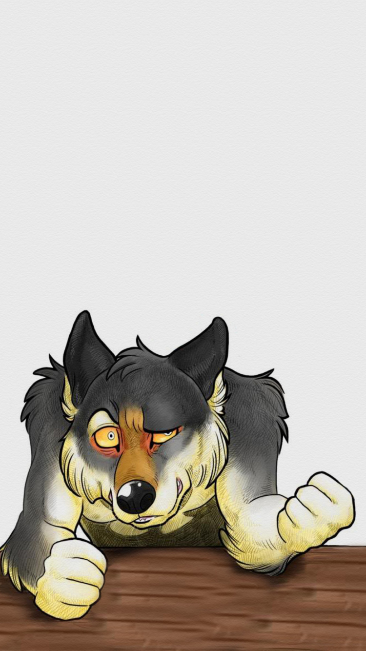 Angry Wolf Drawing wallpaper 750x1334
