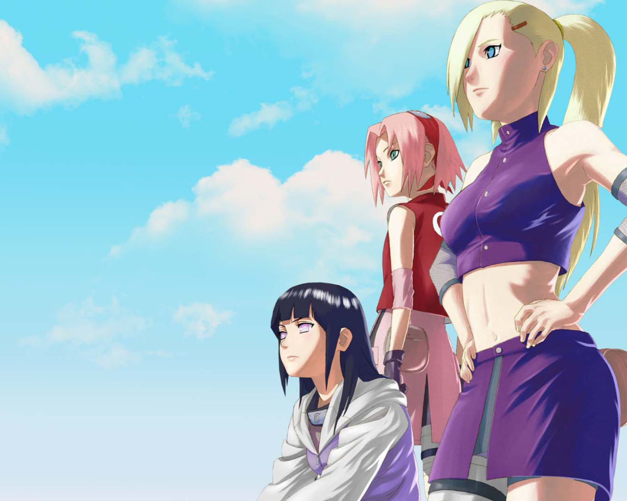 Fondo de pantalla Naruto Girls - Sakura and Hinata Hyuga 1280x1024