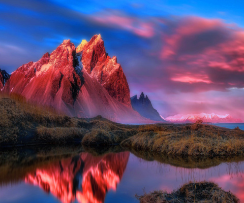 Screenshot №1 pro téma Beautiful Red Sunset Landscape 480x400